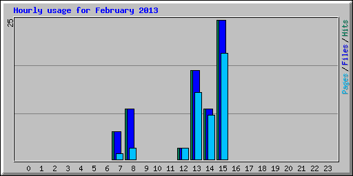 Hourly usage for February 2013